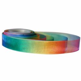 Cinta grosgrain del arco iris de la transferencia de calor/de la sublimación, cinta de la Navidad de la organza de 19m m