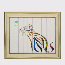 Arte decorativo enmarcado zodiaco chino de la pared del tapiz del hotel de la pintura de la cinta de la decoración del hogar de la rata de los animales del arte doce