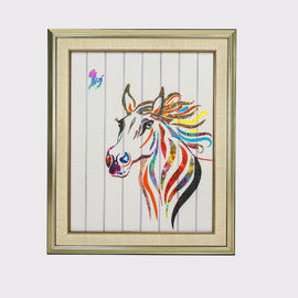 Zodiaco chino que pinta doce tapices decorativos enmarcados pintura del arte de la cinta de la decoración del hogar del caballo de los animales