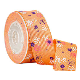 Cajas de regalos que empaquetan la cinta grosgrain impresa floral anaranjada