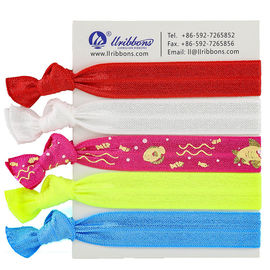 Bandas elásticos rojas del pelo de la sublimación de la tela de Spandex del poliéster 16m m