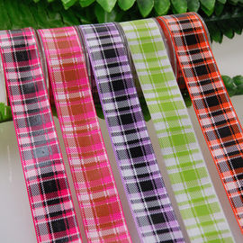 Cinta grosgrain por la yarda, arcos de la tela escocesa de la rejilla de la cinta grosgrain de la torsión