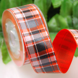 Cinta grosgrain por la yarda, arcos de la tela escocesa de la rejilla de la cinta grosgrain de la torsión