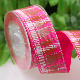 Cinta grosgrain por la yarda, arcos de la tela escocesa de la rejilla de la cinta grosgrain de la torsión