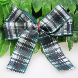 Cinta grosgrain por la yarda, arcos de la tela escocesa de la rejilla de la cinta grosgrain de la torsión