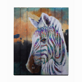 Pintura creativa del arte moderno de la cinta, pintura del arte de la pared del color del arco iris de la cebra