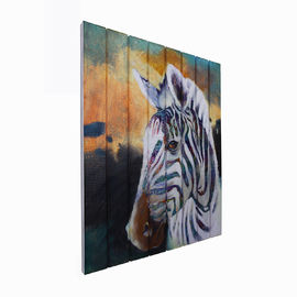 Pintura creativa del arte moderno de la cinta, pintura del arte de la pared del color del arco iris de la cebra