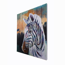 Pintura creativa del arte moderno de la cinta, pintura del arte de la pared del color del arco iris de la cebra