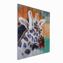 21 x 18 en la forma del cuadrado de la pintura de la cinta de la jirafa para la decoración del hogar del vestíbulo del dormitorio