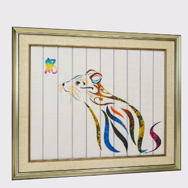 Arte decorativo enmarcado zodiaco chino de la pared del tapiz del hotel de la pintura de la cinta de la decoración del hogar de la rata de los animales del arte doce
