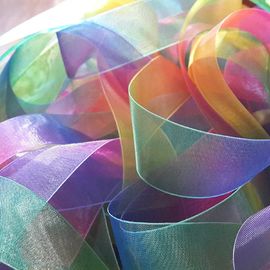 Cinta grosgrain del arco iris de la transferencia de calor/de la sublimación, cinta de la Navidad de la organza de 19m m