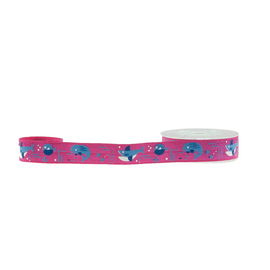 Longitud libre de daños impresa delfín rosado del cliente de la pulsera elástico de la cinta