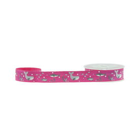 Longitud libre de daños impresa delfín rosado del cliente de la pulsera elástico de la cinta