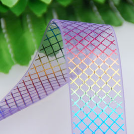 Organza de empaquetado Ribbon, cinta escarpada del arco iris de la fragancia de la organza de la longitud de 19m m