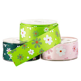 Flor de la pantalla de la tinta de 2 colores impresa en el embalaje rosado de las cajas de torta de la cinta grosgrain