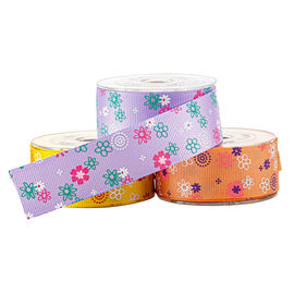 Cajas de regalos que empaquetan la cinta grosgrain impresa floral anaranjada