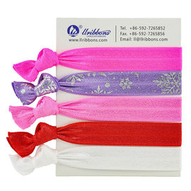Pulseras coloridas de la banda elástica de Spandex del poliéster del pelo de las muchachas de Spandex