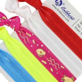 Bandas elásticos rojas del pelo de la sublimación de la tela de Spandex del poliéster 16m m