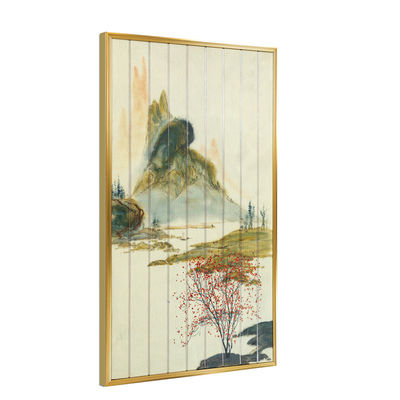 Pintura enmarcada del estilo chino de la cinta de la escena del río de la naturaleza